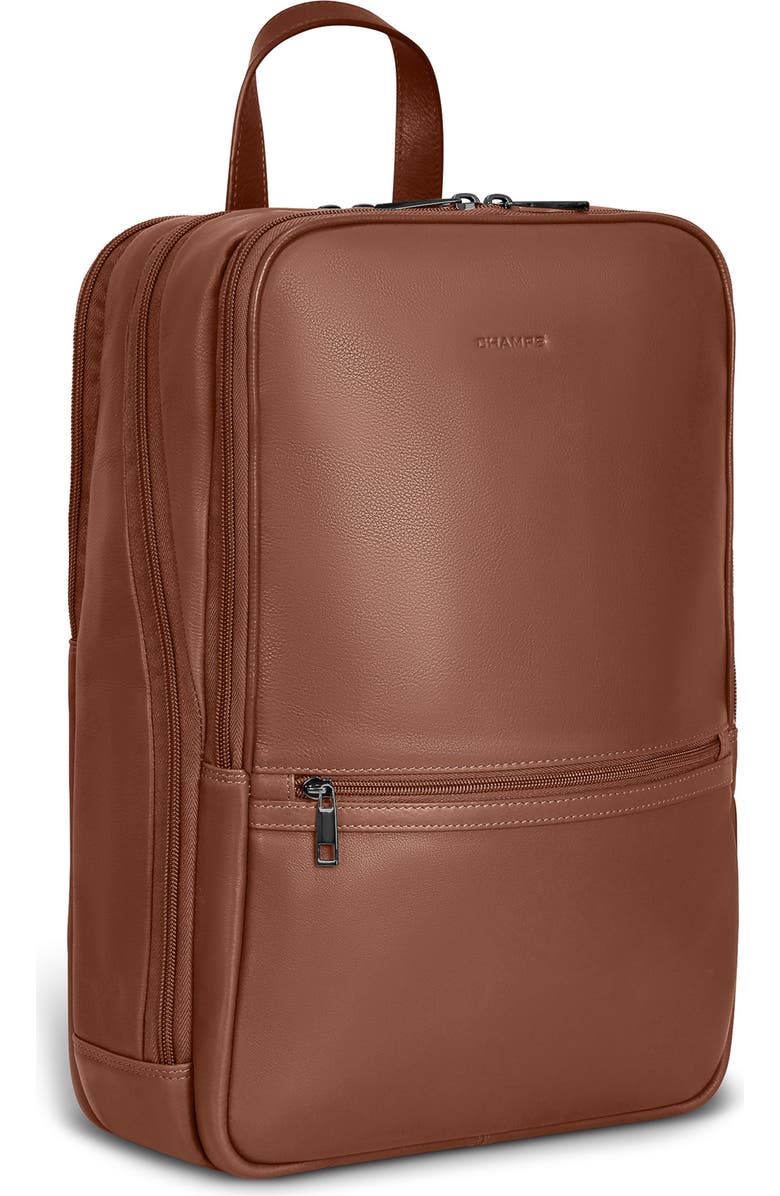 CHAMPS Onyx Leather Backpack, Alternate, color, Brown