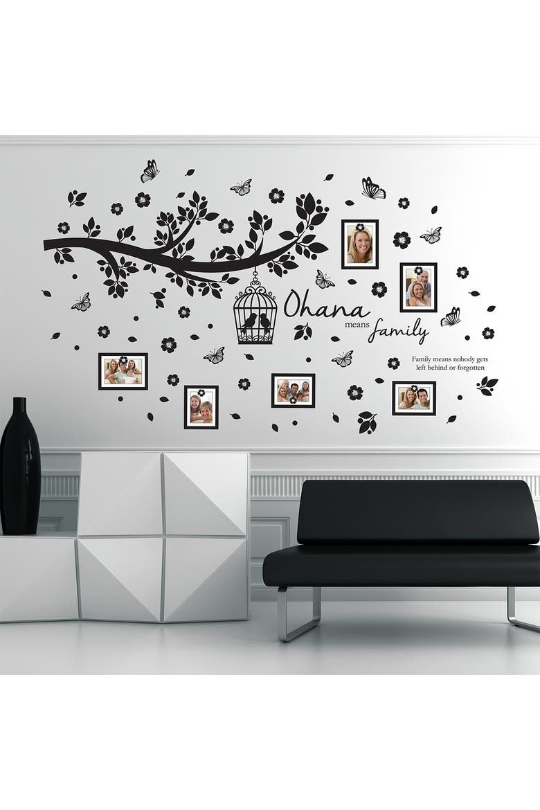 Family Photo Tree Black Frame Decal, Alternate, color, BLACK