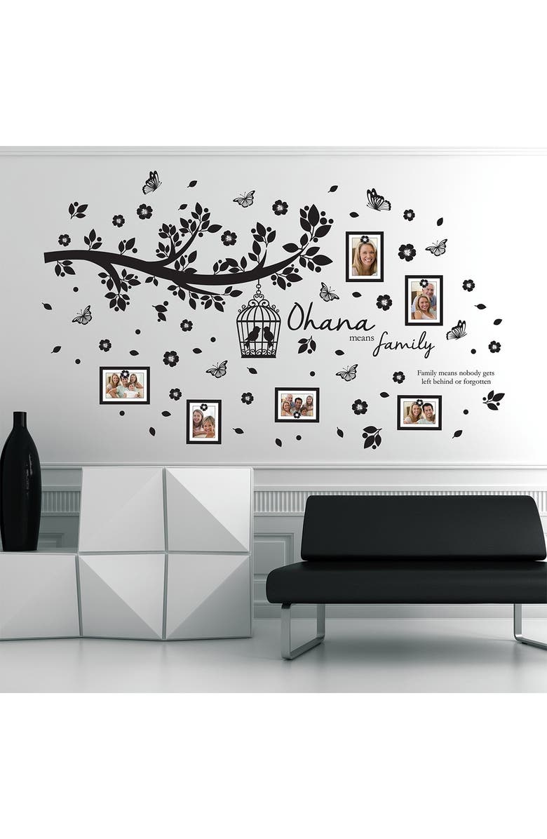 WALPLUS Family Photo Tree Black Frame Decal, Alternate, color, Black