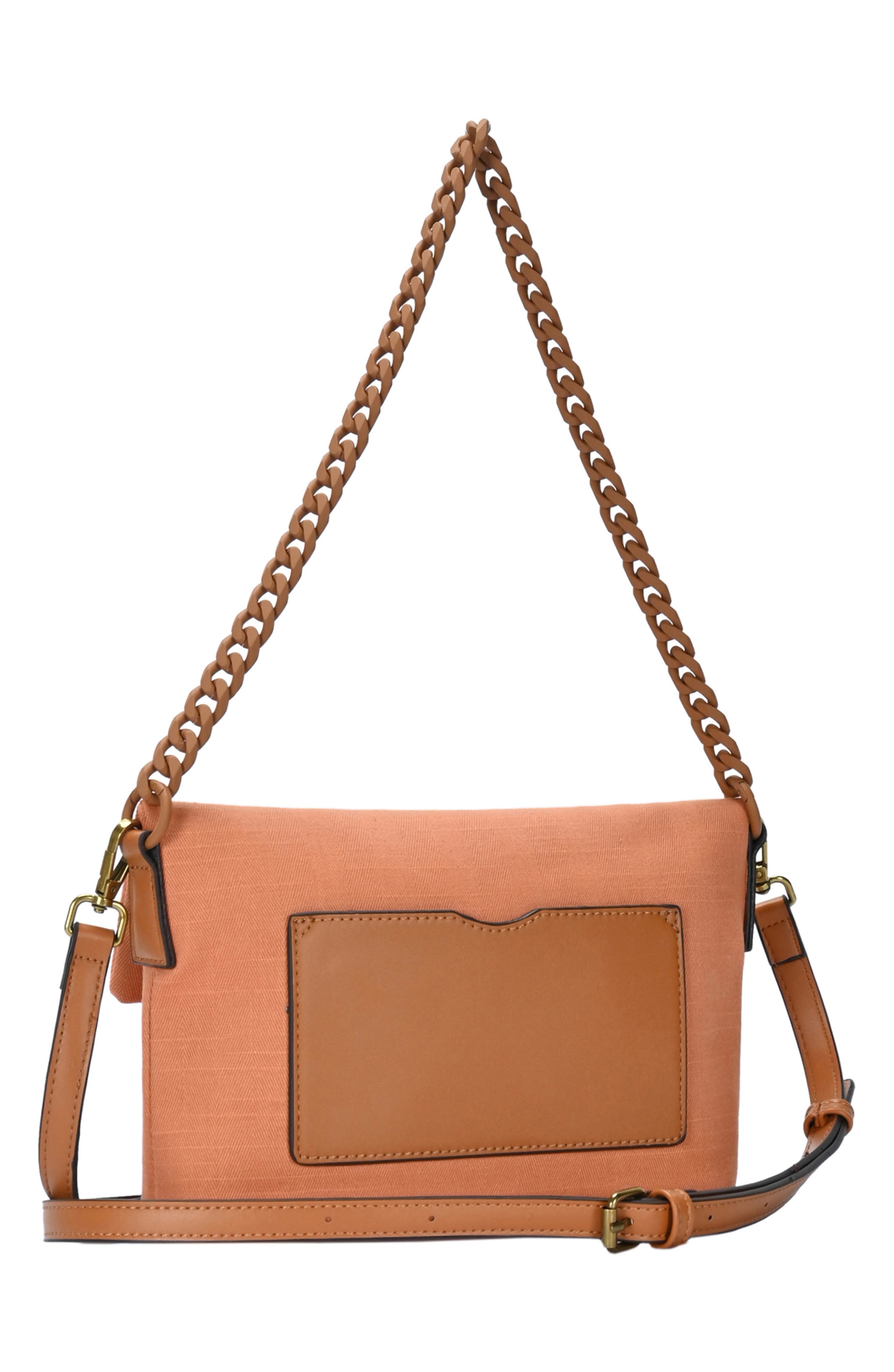 Cotton Canvas Flap Shoulder Bag, Alternate, color, ORANGE
