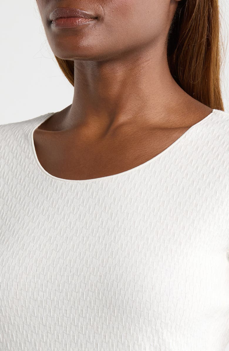 Emporio Armani Jacquard Knit Top, Alternate, color, Solid White