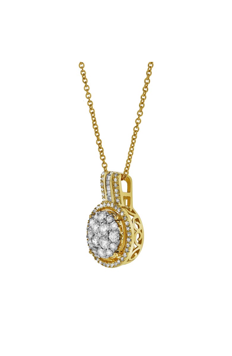 LuvMyJewelry Luna Round Diamond Pendant in 10K Yellow Gold, Alternate, color, 10K Yellow Gold