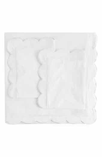 MELANGE HOME Scallop Embroidered Cotton Duvet Set