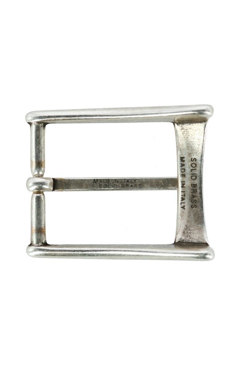 Trafalgar 35mm Rectangular Edged Solid Brass Harness Belt Buckle, Alternate, color, Antique Silver