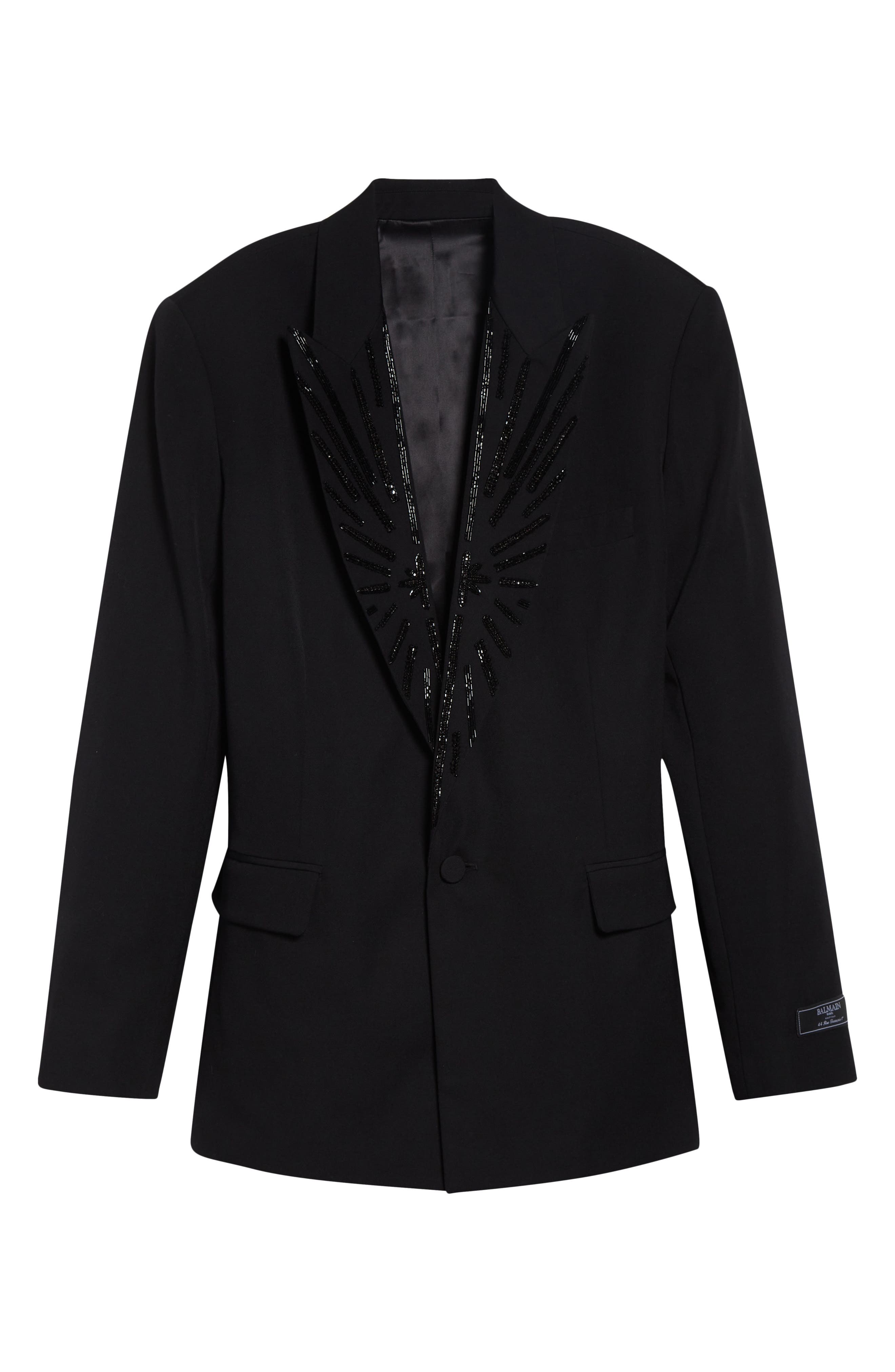 Crystal Beaded Wool Grain de Poudre Jacket
