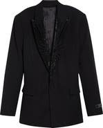 Balmain Crystal Beaded Wool Grain de Poudre Jacket