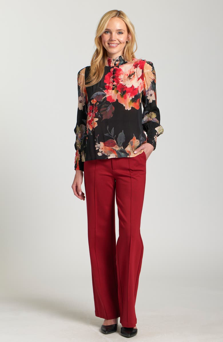 APNY Pintuck Pleat Pants, Alternate, color, Cherry