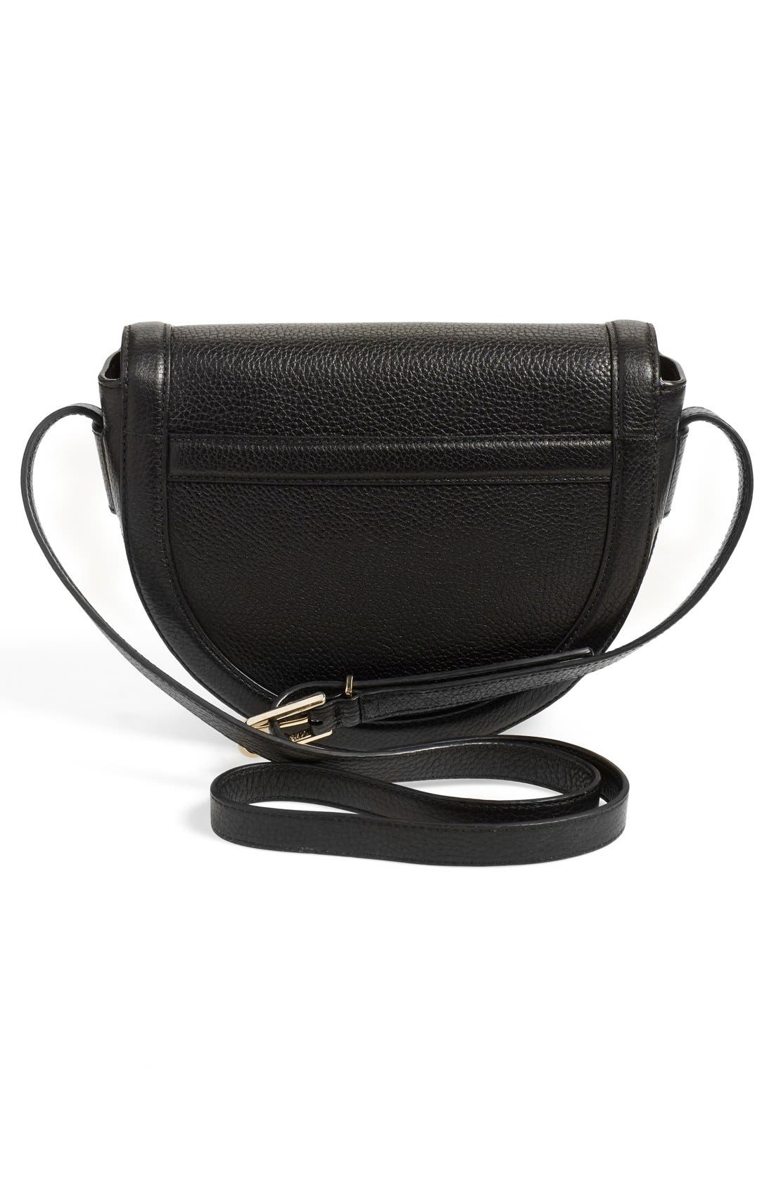 Tory Burch 'Serif T' Leather Saddle Bag, Alternate, color, 