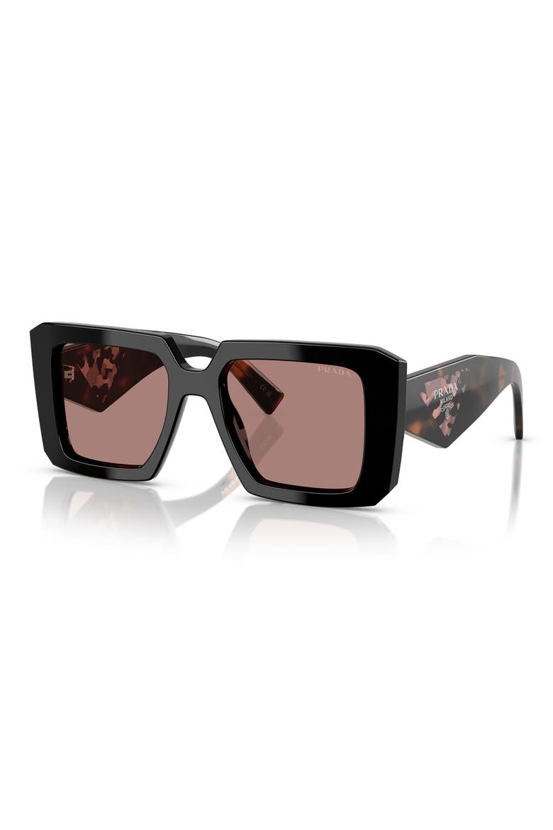 51mm Square Sunglasses, Alternate, color, BLACK BROWN