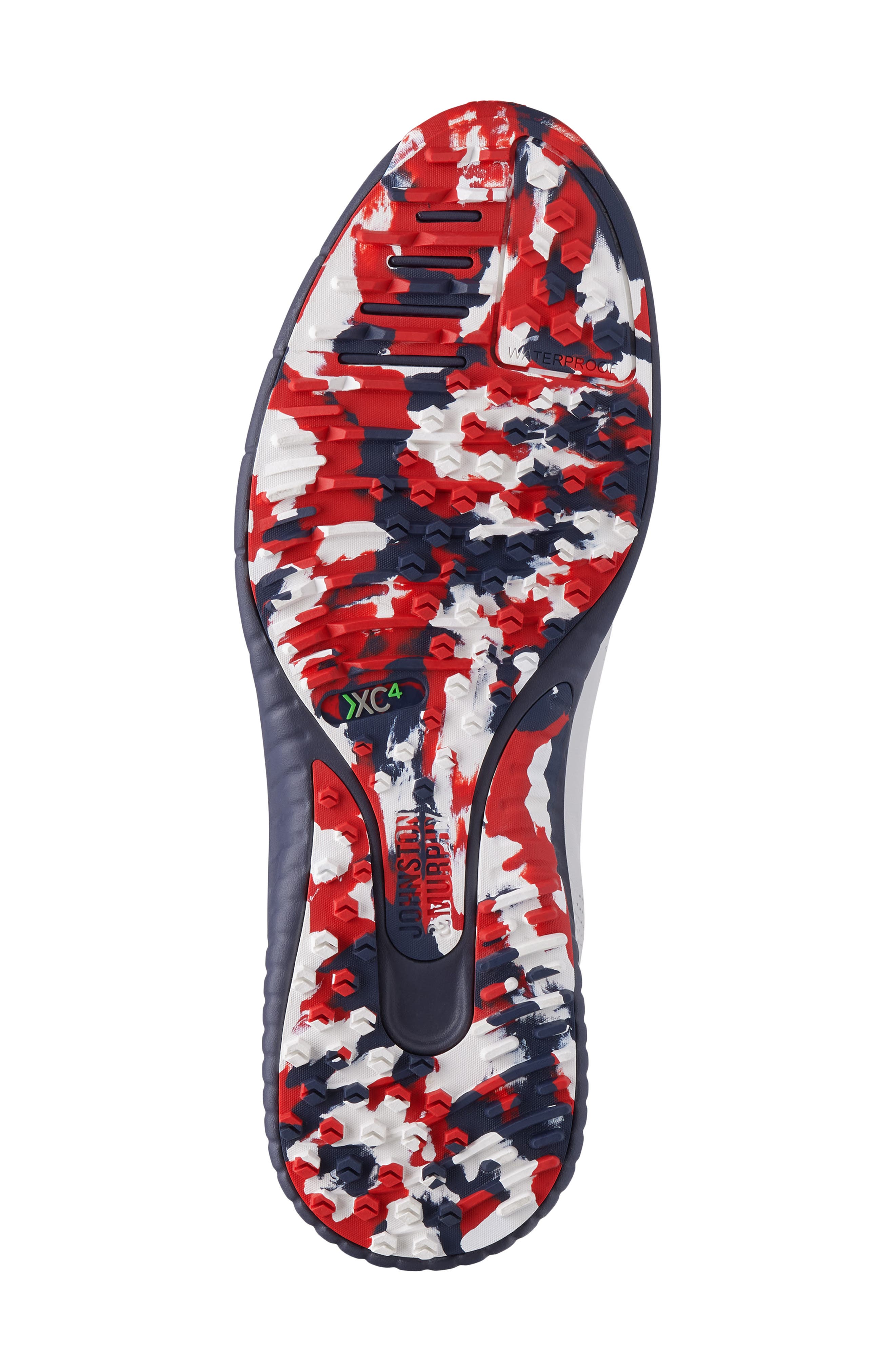 Johnston & Murphy H6 Luxe Waterproof Sneaker, Alternate, color, White/ Navy Waterproof