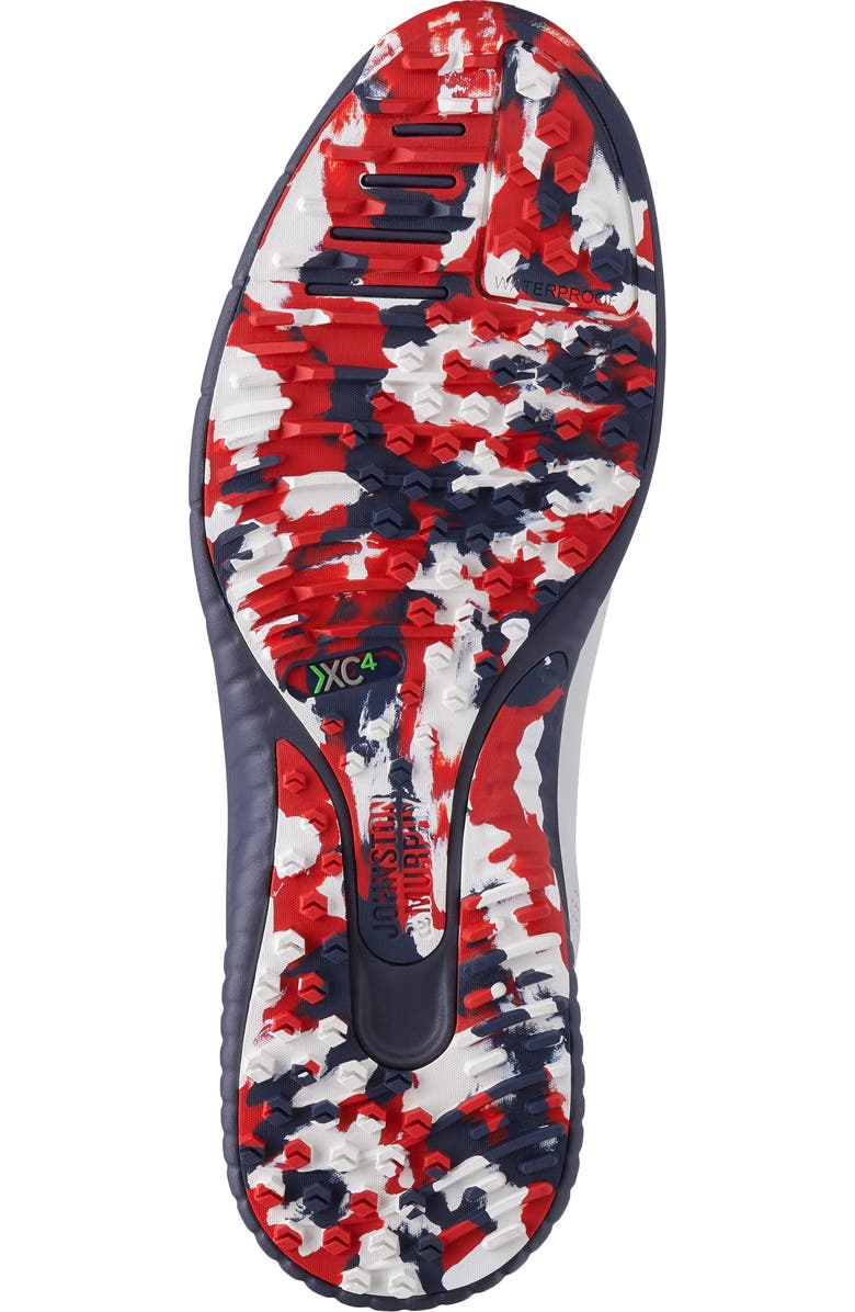 Johnston & Murphy H6 Luxe Waterproof Sneaker, Alternate, color, White/ Navy Waterproof