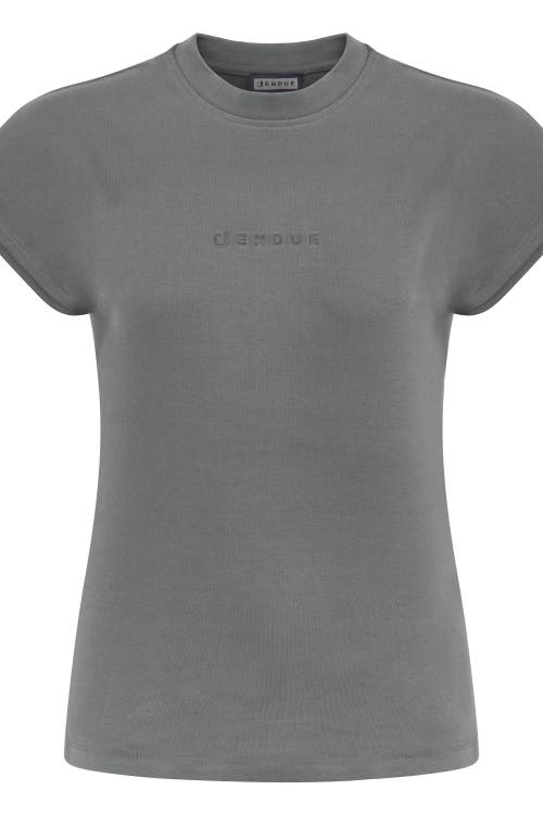 Jendue Oversized Basic T-shirt In Gray