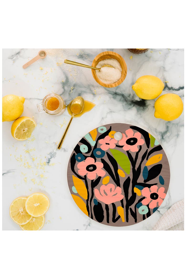 Pastel Garden Cutting Board, Alternate, color, PINK