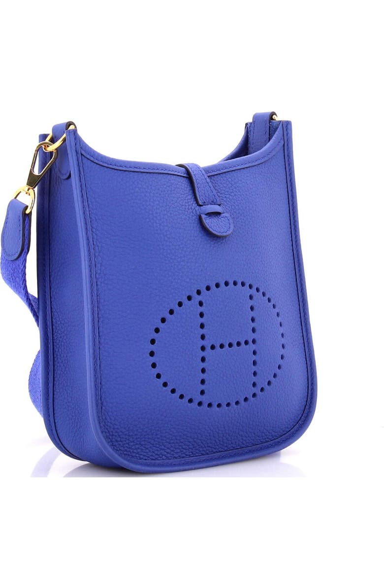 Pre-Owned Hermes Evelyne Bag Gen III Clemence TPM, Alternate, color, Bleu France