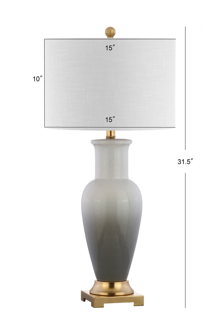 Dip Dye 31.5" Ceramic LED Table Lamp, Alternate, color, White/Gray