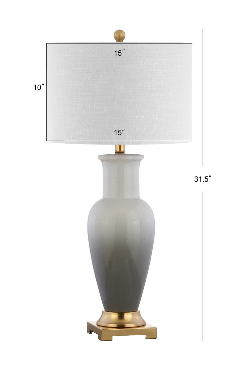 JONATHAN Y Dip Dye 31.5" Ceramic LED Table Lamp, Alternate, color, White/Gray