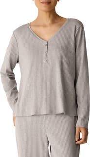 Eileen Fisher V-Neck Organic Cotton Henley