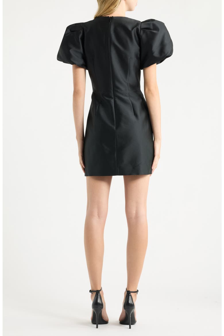 Venus Sequin Bow Detail Cocktail Minidress, Alternate, color, BLACK