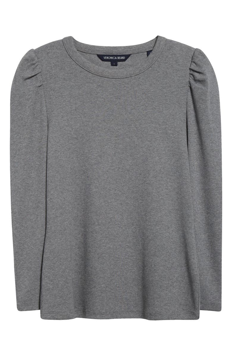 Veronica Beard Britney Rib Top, Alternate, color, Medium Heather Grey