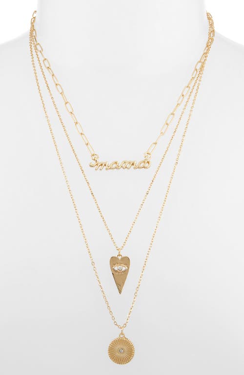 Panacea Mama Layered Pendant Necklace In Gold