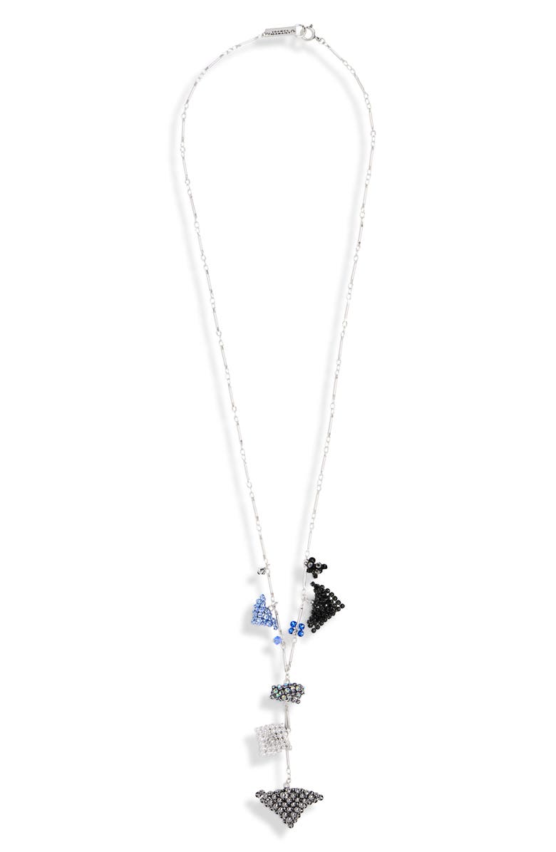 Isabel Marant Charm Y-Necklace, Main, color, Blue/ Silver