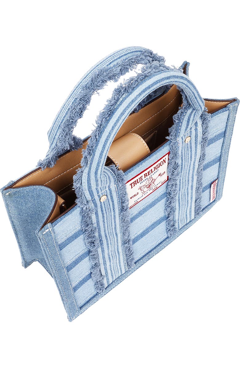 True Religion Multistripe Modern Tote, Alternate, color, Denim/ Blue