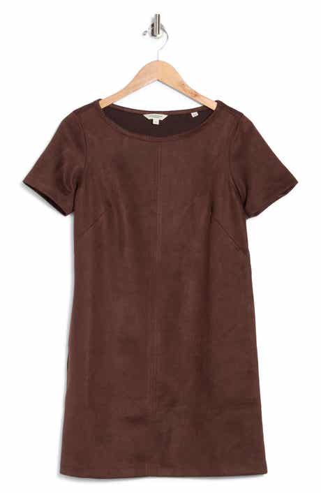 Faux Suede Shift Dress