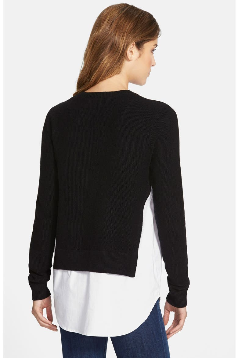 Treasure&Bond Layered Shirttail Sweater, Main, color, Z/DNU-BLACK