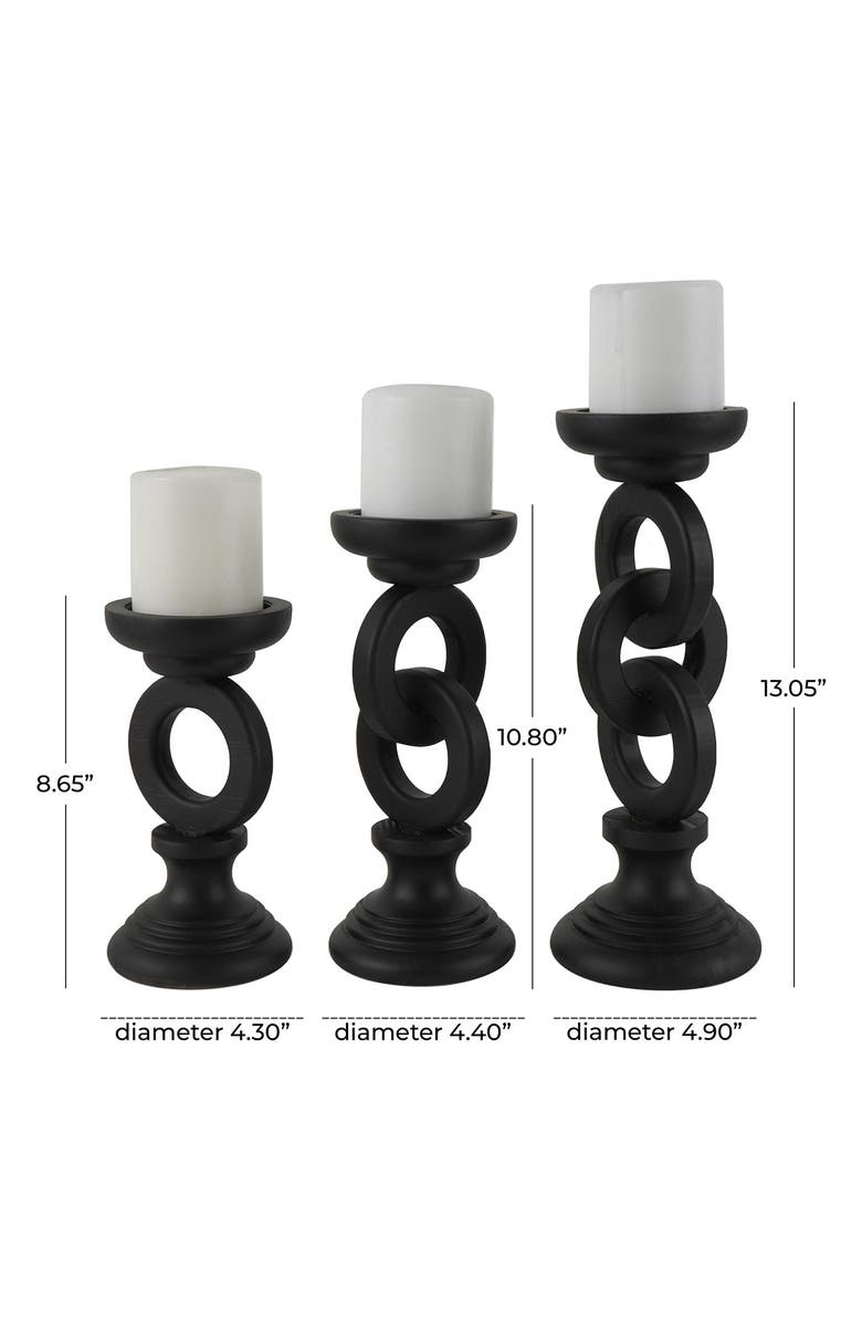VIVIAN LUNE HOME Set of 3 Candleholders, Alternate, color, Black