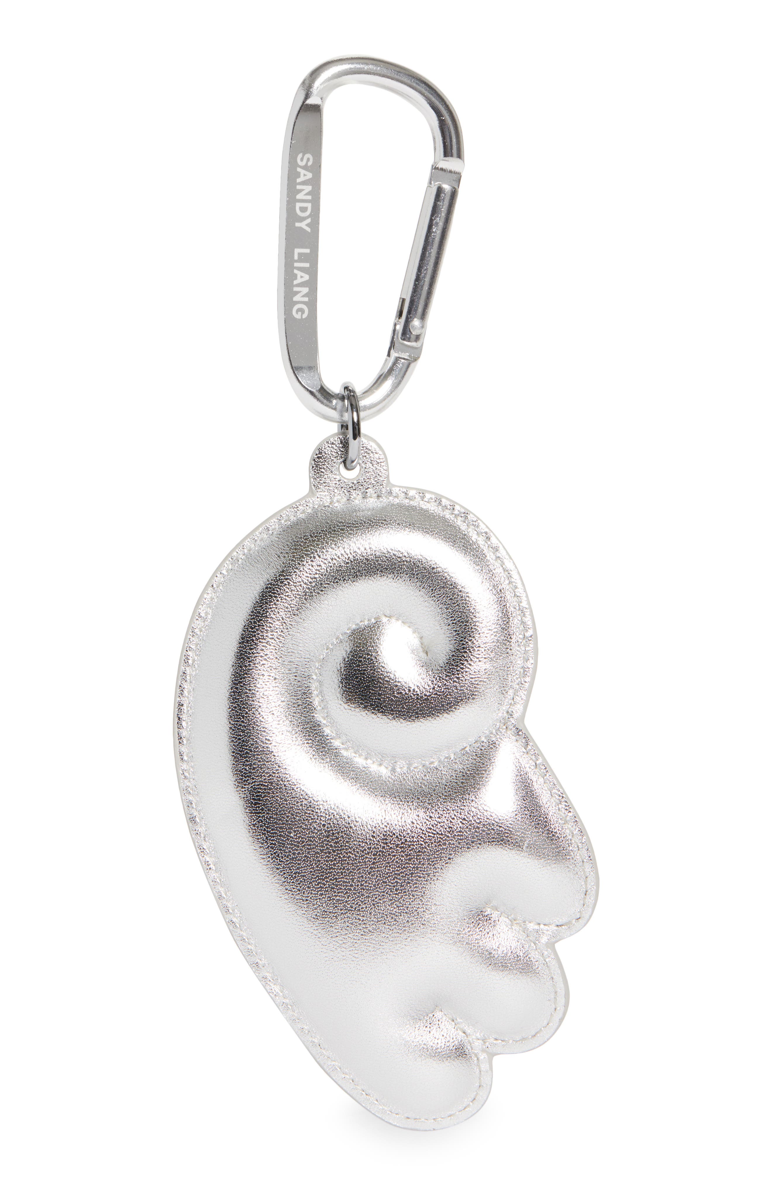 Sandy Liang Wing Bag Charm, Main, color, Silver
