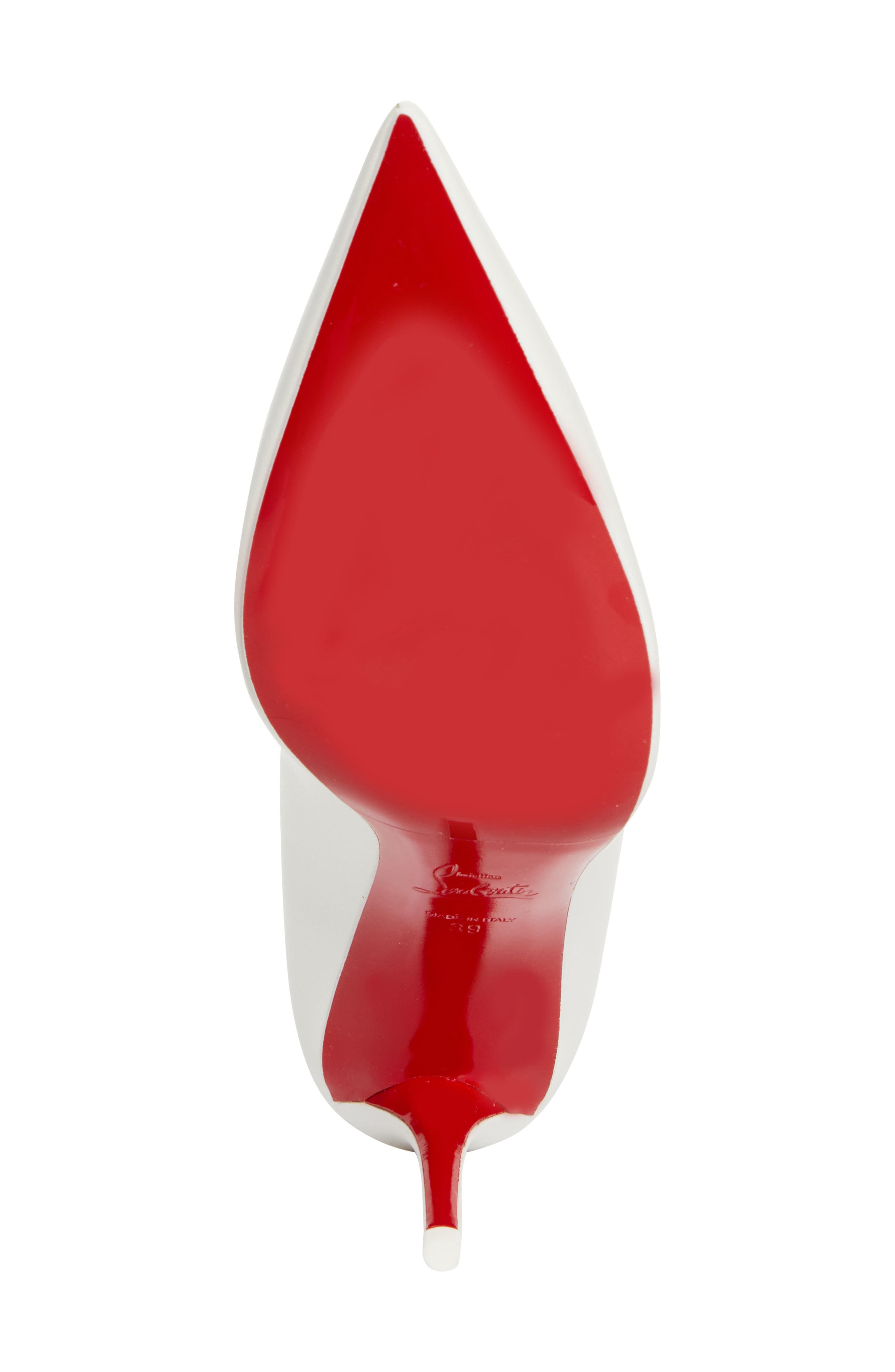 Christian Louboutin Miss Z Pointed Toe Pump, Alternate, color, W667 Bianco/Lin Snow