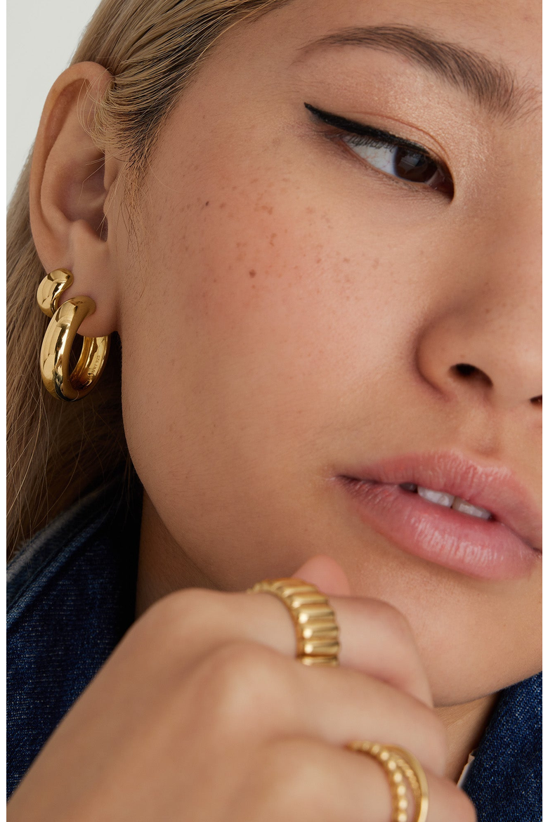 Chunky Hoops, Alternate, color, 18K Gold Vermeil