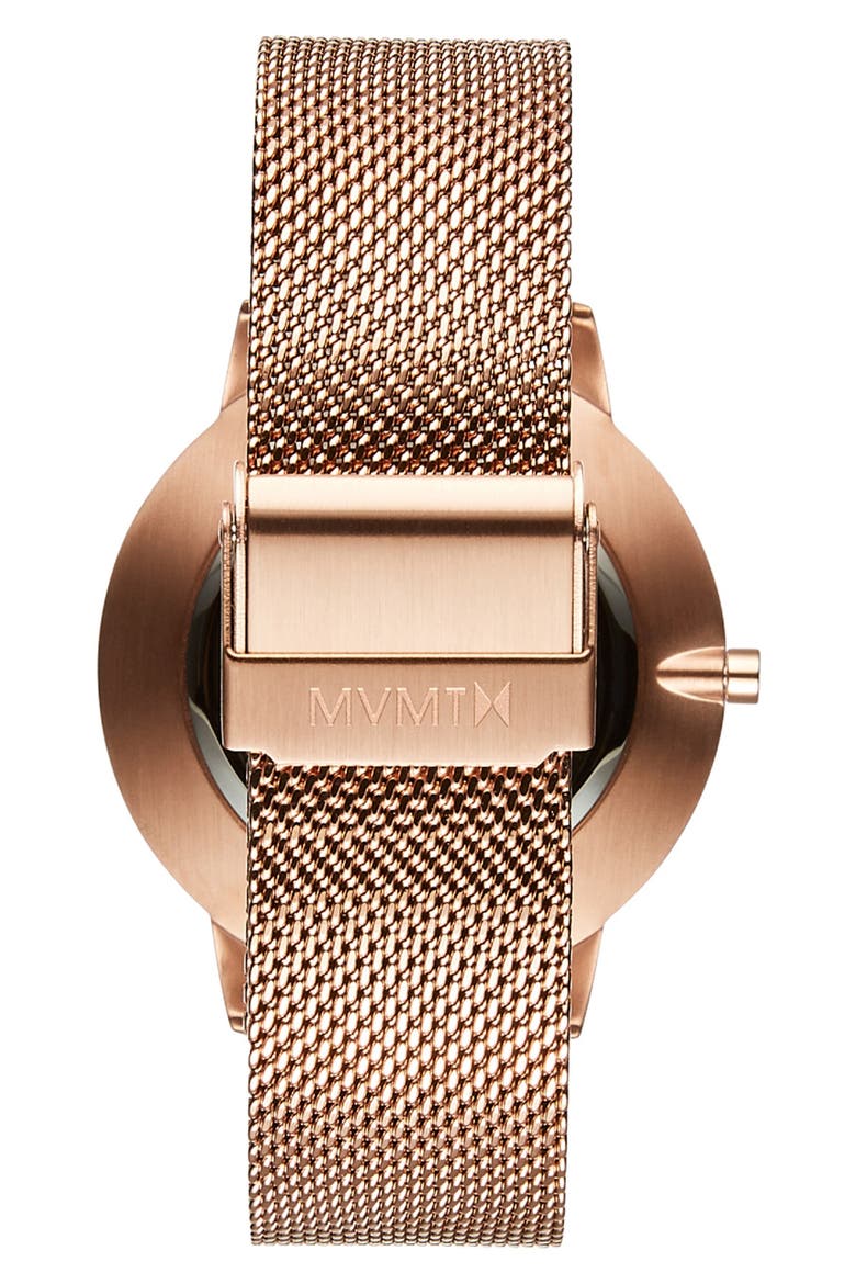 Boulevard Mesh Strap Watch, 38mm, Alternate, color, ROSE GOLD/ WHITE/ ROSE GOLD