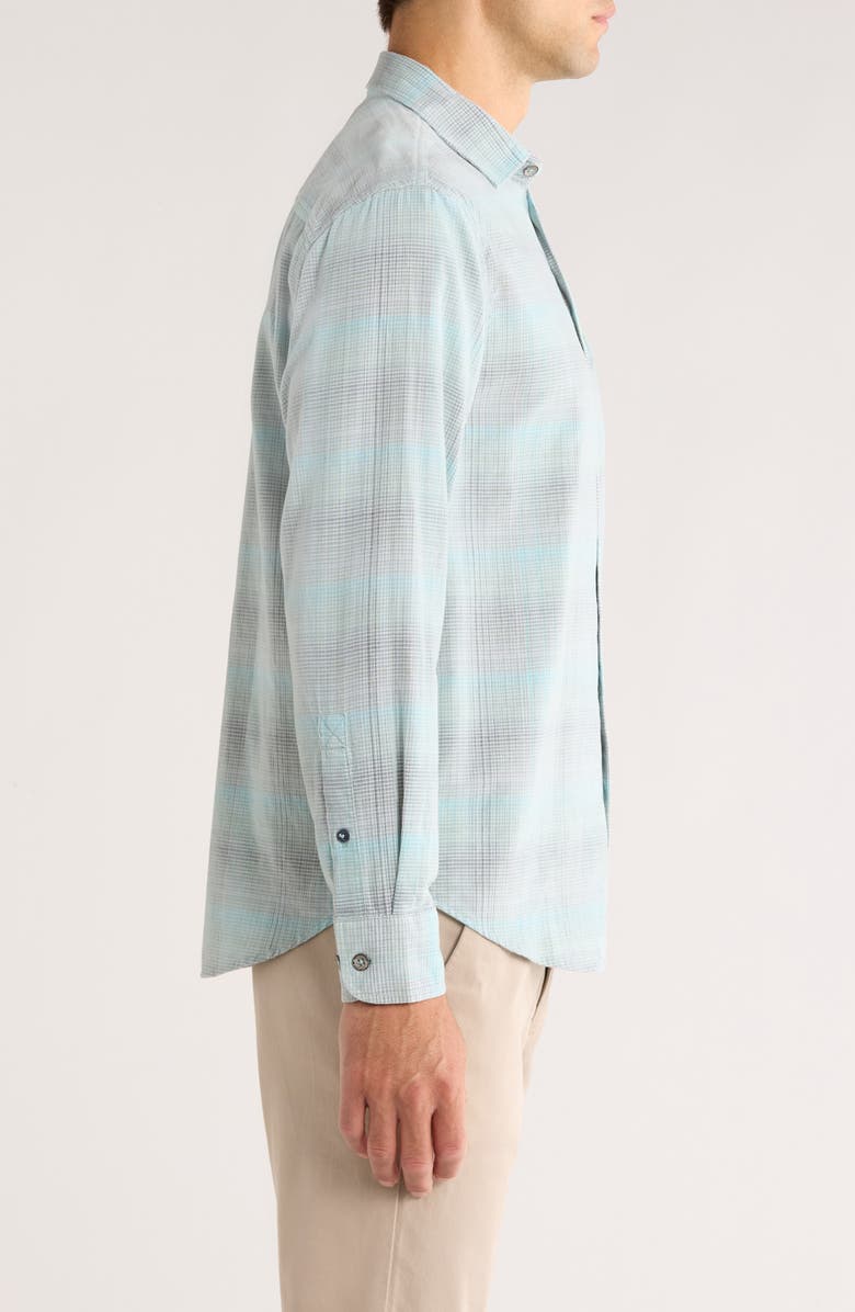 Tommy Bahama Coastline Cord Shoreline Vines Shadow Check Cotton Corduroy Button-Up Shirt, Alternate, color, Baby Fern