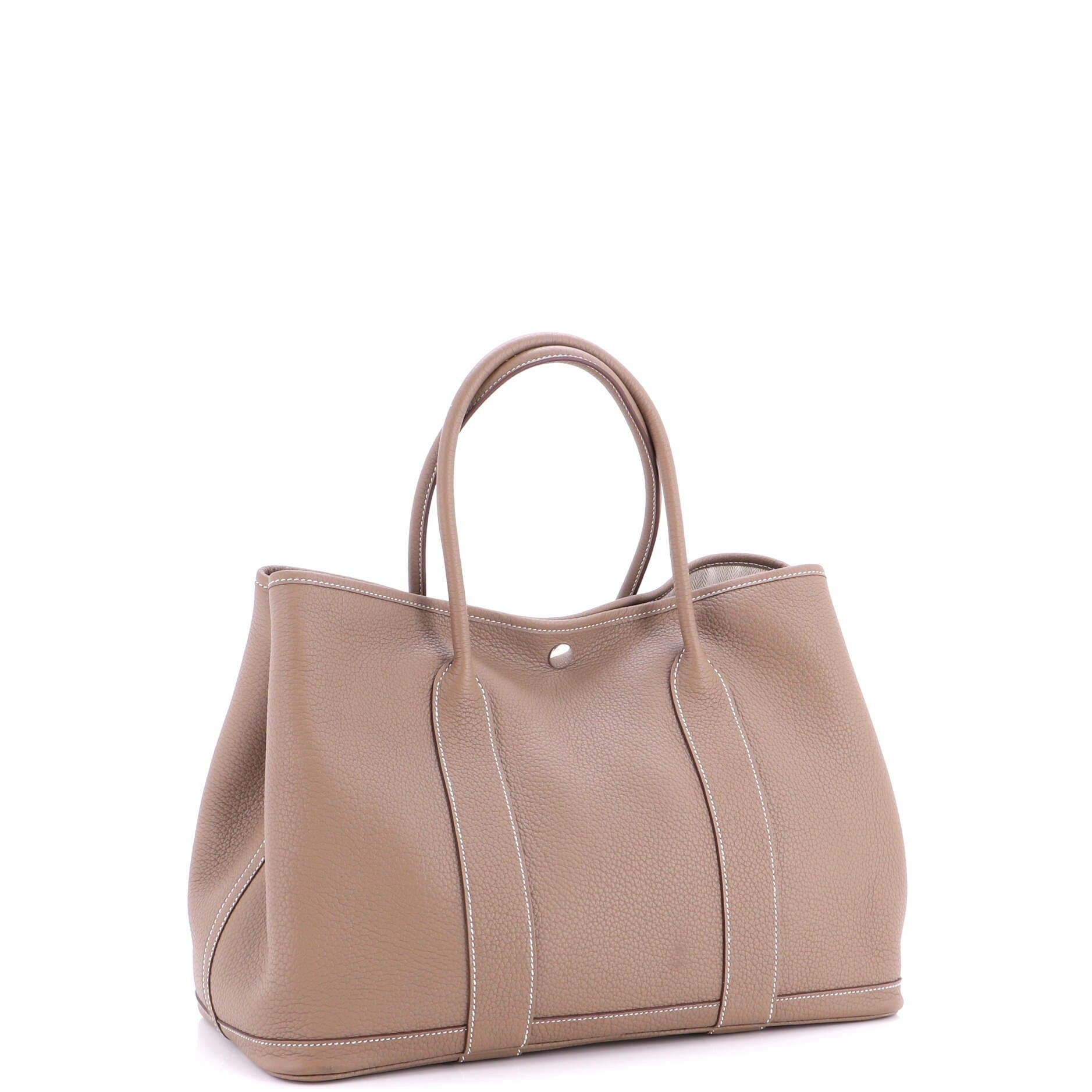Garden Party Tote Leather 36, Alternate, color, Etoupe