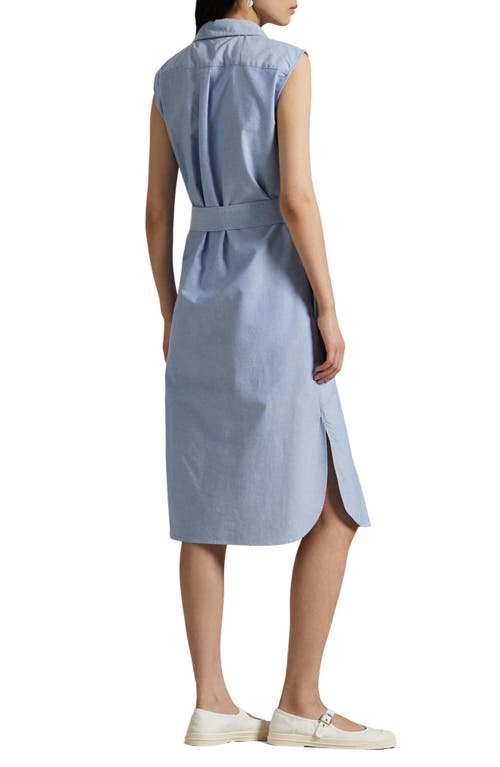 Polo Ralph Lauren Sleeveless Cotton Shirtdress In Blue