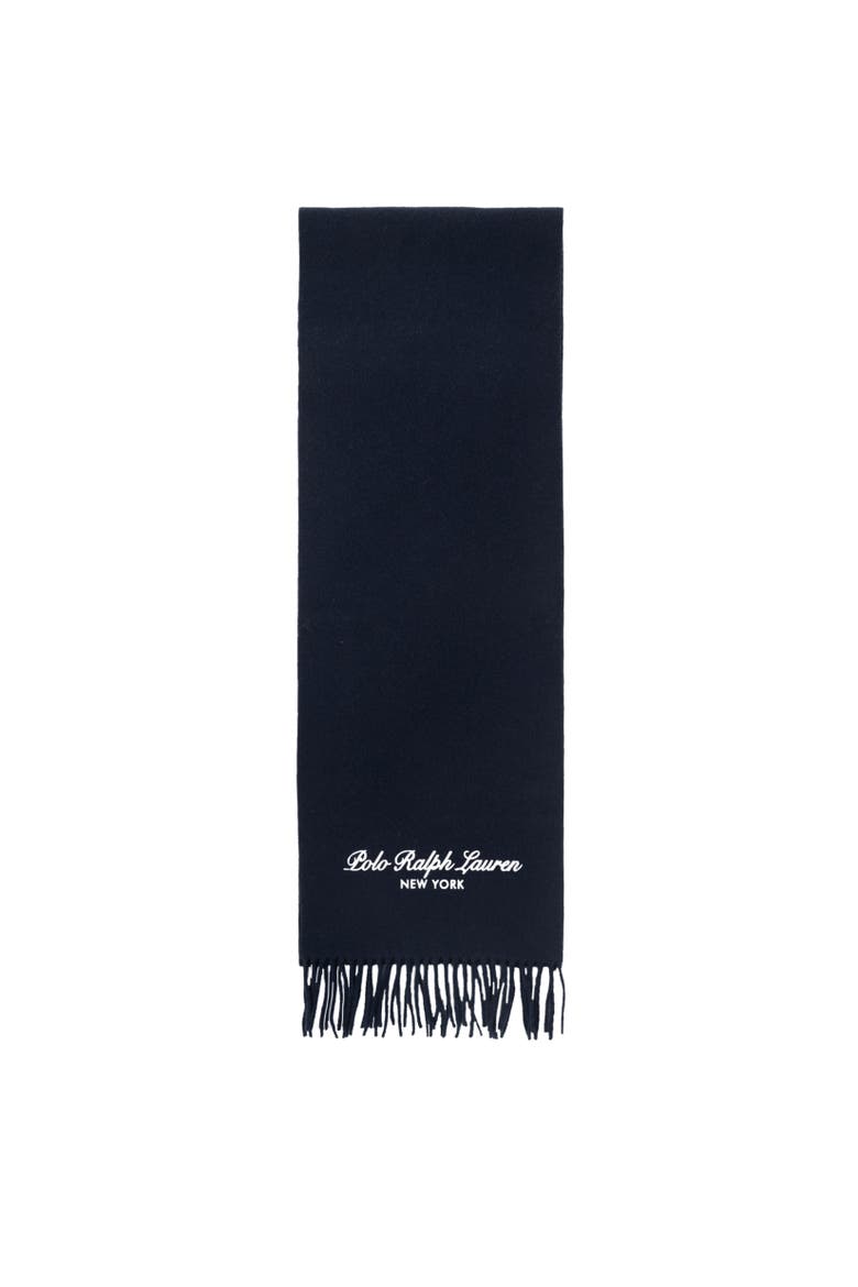 Polo Script Scarf, Alternate, color, Newport Navy