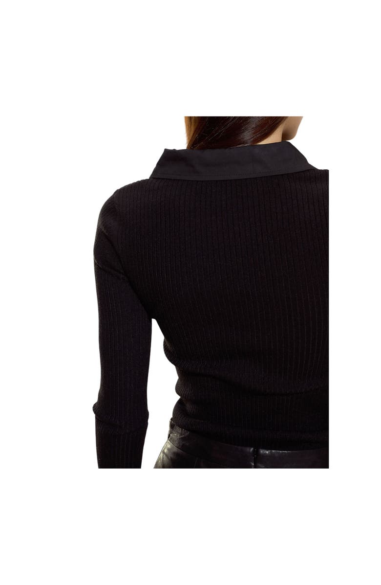 Cynthia Rowley Ues Rib Knit Polo, Alternate, color, Black