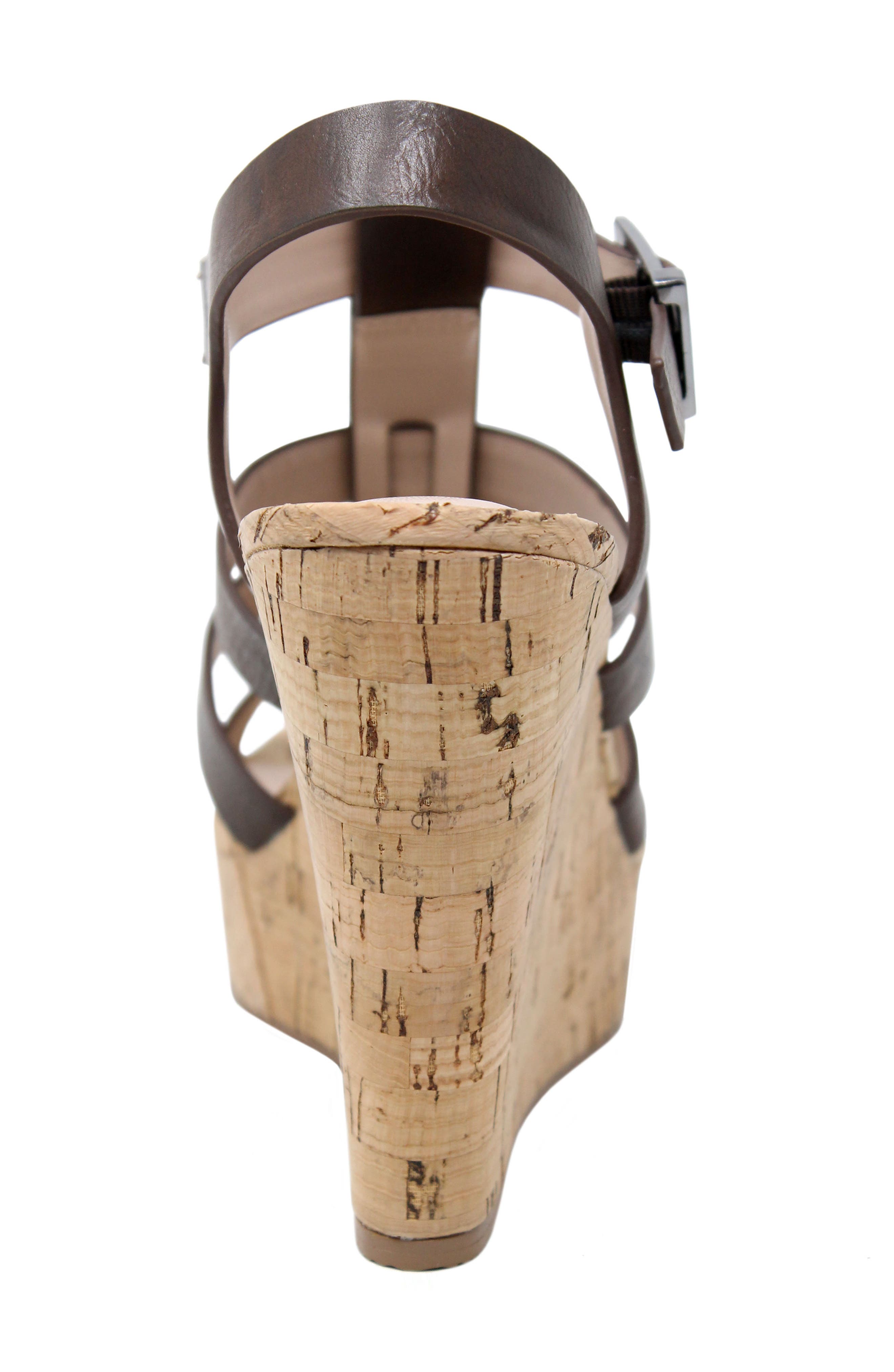 Arbor Wedge Sandal, Alternate, color, DK BROWN FAUX LEATHER