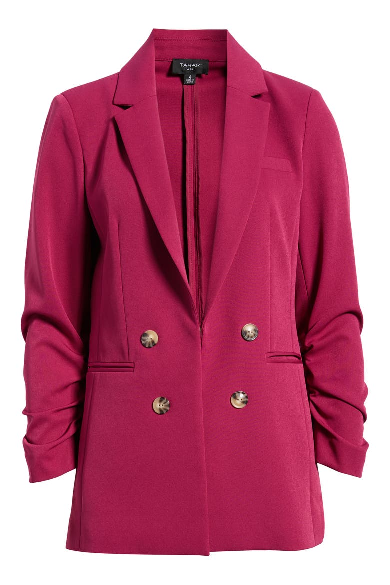 Faux Double Breasted Blazer, Alternate, color, BERRY BLISS