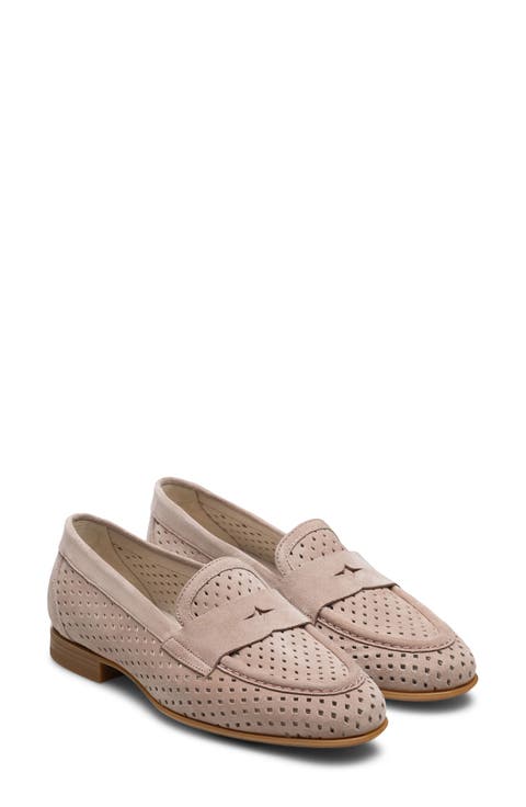 Crista Perforated Penny Loafer (Women)