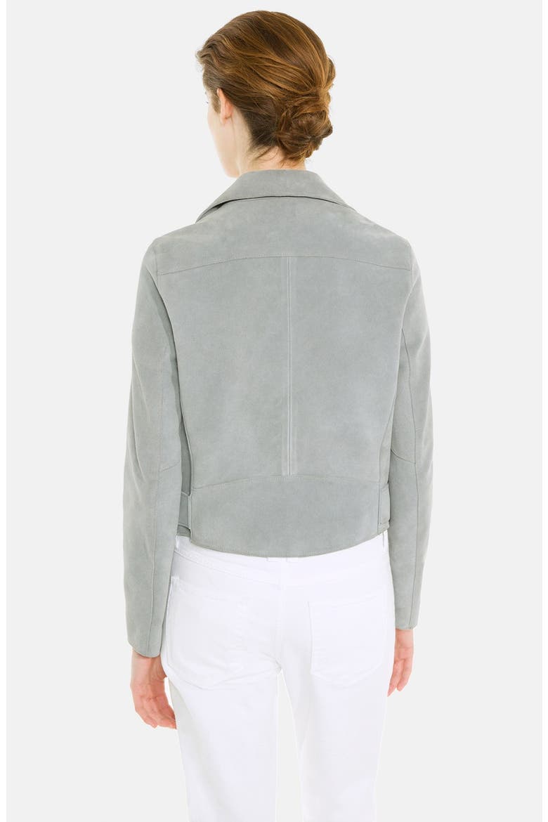 'Vacances' Suede Moto Jacket, Alternate, color, GRIS