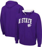 COLOSSEUM Men's Colosseum Purple Kansas State Wildcats Arch & Logo 3.0 Full-Zip Hoodie