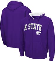 COLOSSEUM Men's Colosseum Purple Kansas State Wildcats Arch & Logo 3.0 Full-Zip Hoodie
