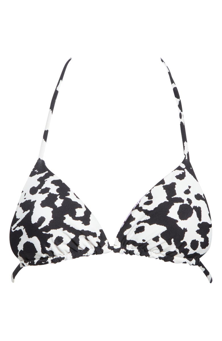 Maaji Balmy Reversible Triangle Bikini Top, Alternate, color, Black/ White Multi