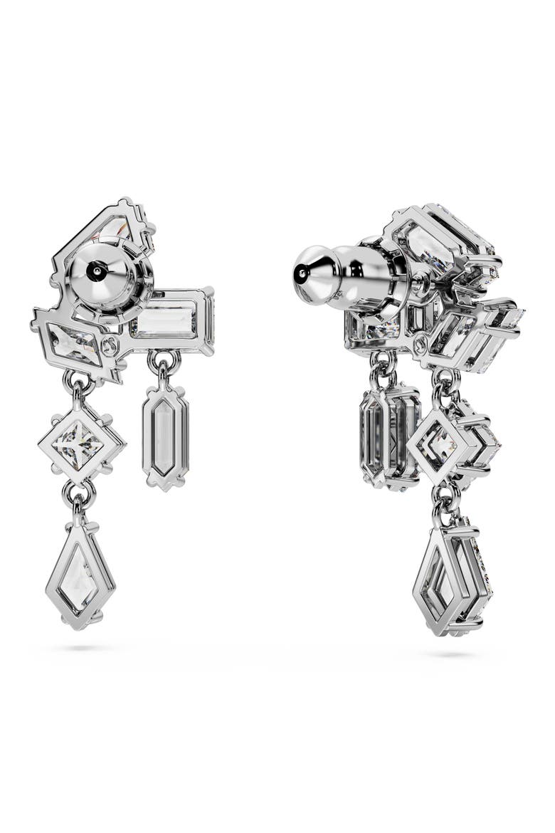 Mesmera Mixed Crystal Drop Earrings, Alternate, color, SILVER