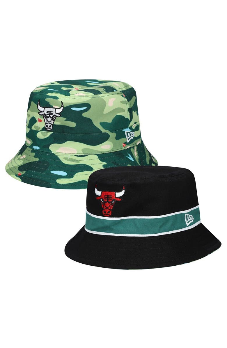 New Era Men's New Era Black Chicago Bulls Reversible Bucket Hat, Main, color, 