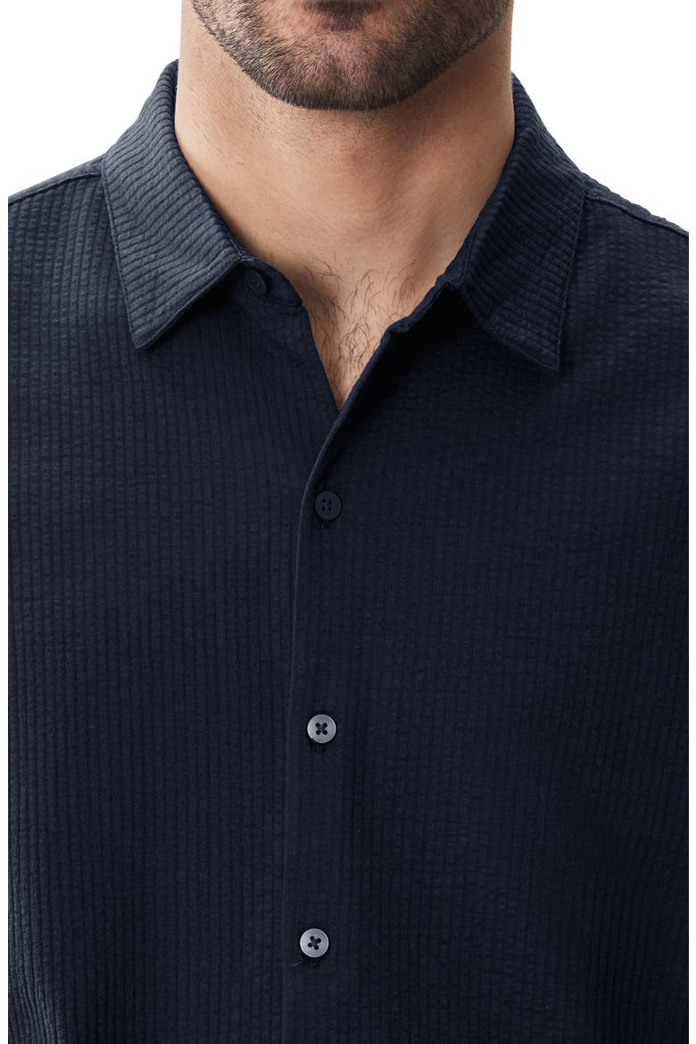Manny Short Sleeve Knit Button-Up Shirt, Alternate, color, NAVY