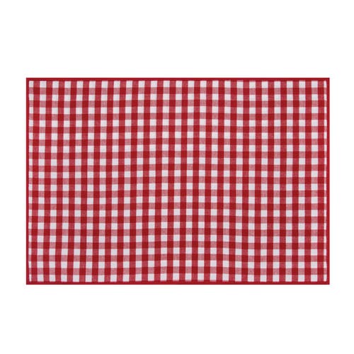 C & F Home C&f Home Americana 4th Of July Patriotic Reversible Check Plaid Placemat Set 6 In Red