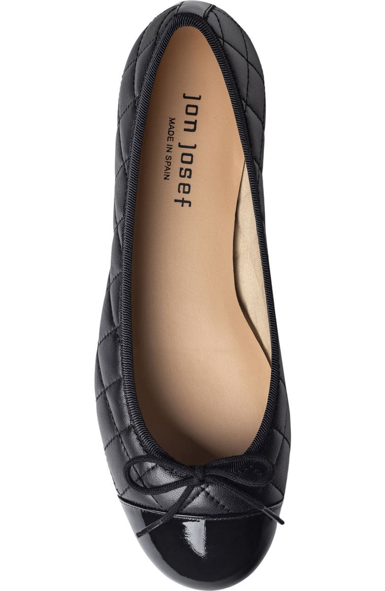 Jon Josef Belle Quilted Ballerina Flat, Alternate, color, Black Combo